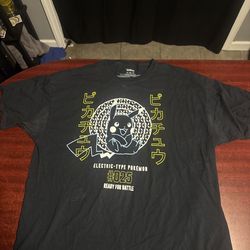 Pokemon Pikachu Electric Type Ready For Battle Graphic Print T-Shirt Size XL