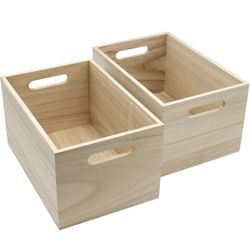Sorbus Unfinished Wood Crates - Organizer Bins, Wooden Box for Pantry Organizer Storage, Closet, Arts & Crafts, Cabinet Organizers, Containers for Org