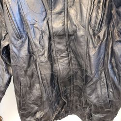 Italian Stone Vintage Italian Patchwork Insulated Leather Bomber Jacket SZ L