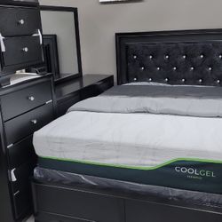 Micha Bedroom Set 5pc Black 🍀🚛✅