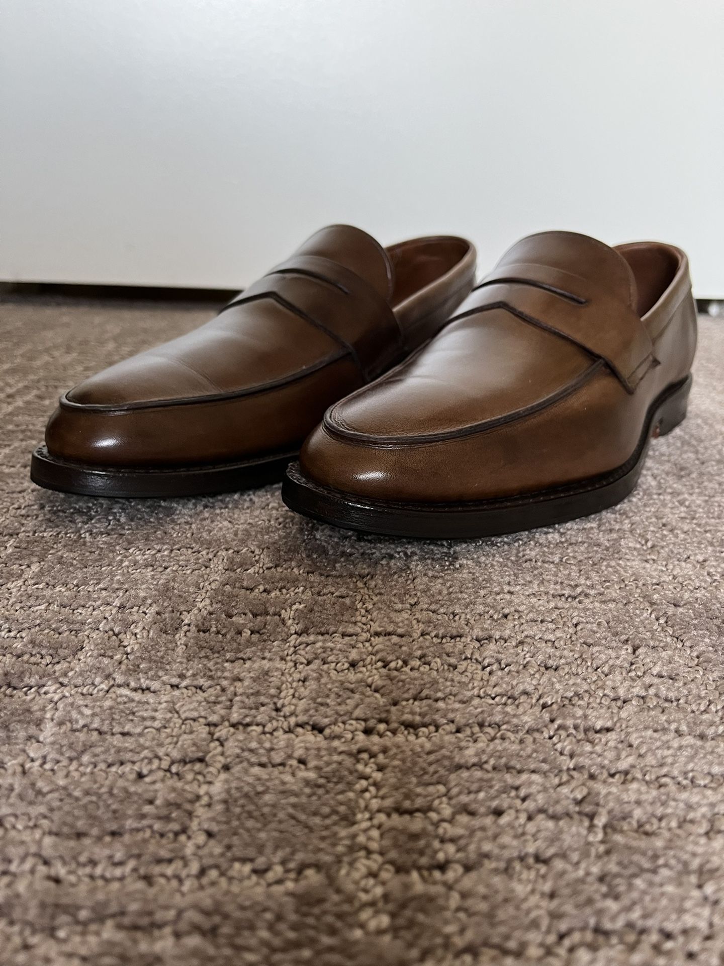 ALLEN EDMONDS/BROOKS BROTHERS BROWN PRESIDIO LOAFERS SIZE 8.5 D