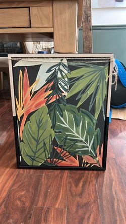 Set of 2: Tropical Leaves Framed Canvas Wall Art