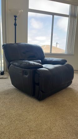 Dark Brown Leather Recliner Chair