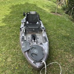 10.5 ft BKC Fishing kayak with paddle and kayak roller included