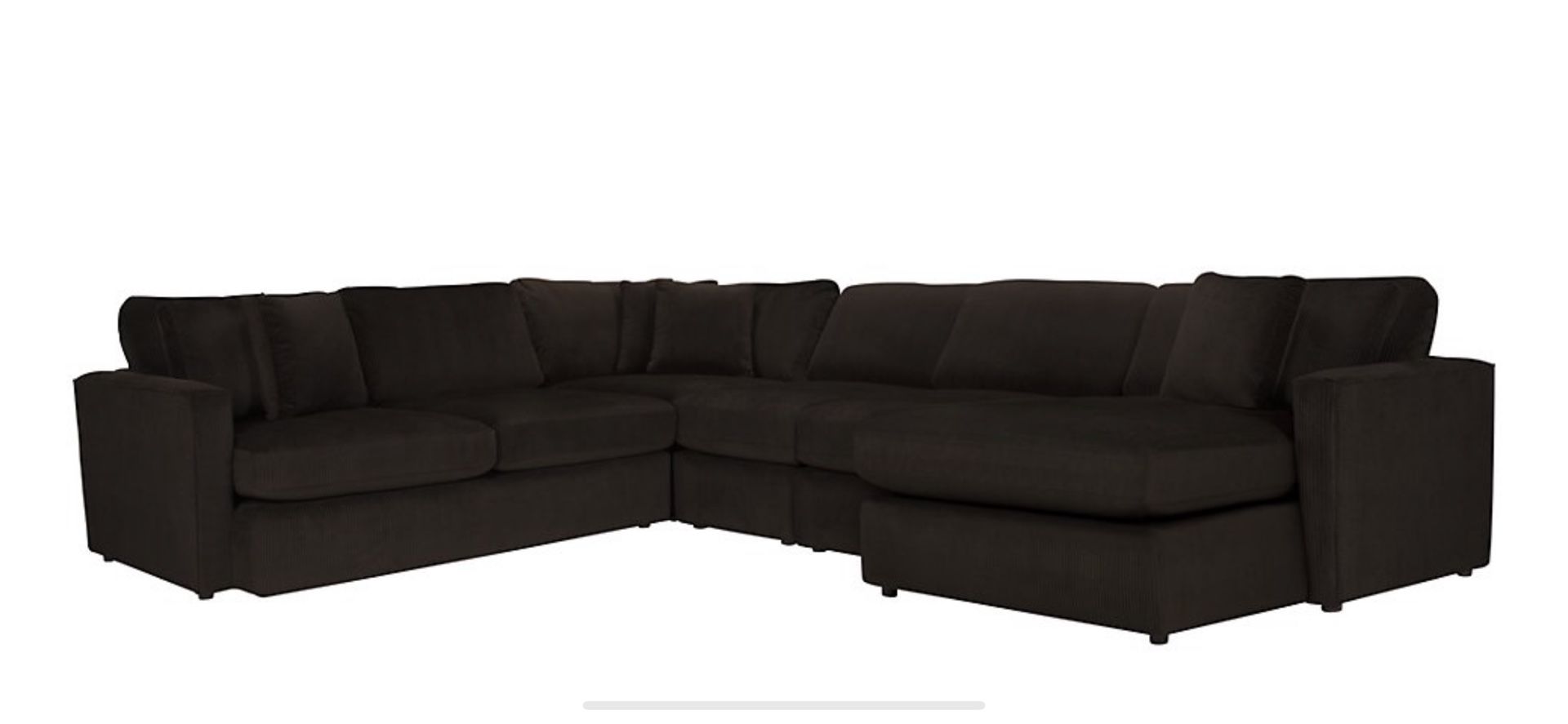 Kevin Charles Dark Brown Fabric Sectional Sofa Couch with Chaise