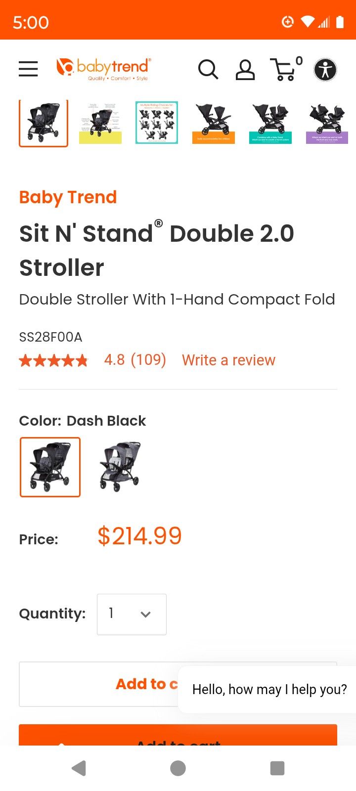 Baby Trend Sit And Go 2.0 - Double Stroller
