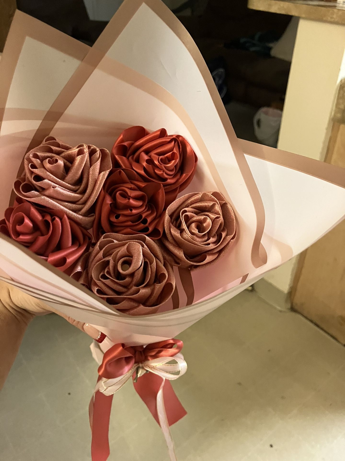 Ribbons and bouquets and homemade bows for hair