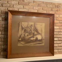 Still life charcoal drawing