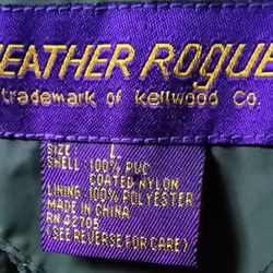 Weather Rogue Large Green Rain Jacket Clear Visor Shield