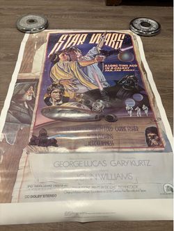 NOS New Old Stock Vintage  Star Wars 1982 Movie Poster One Sheet Style D George Lucas Rolled