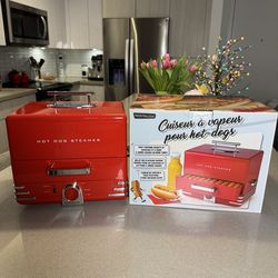 Nostalgia Large Diner Style Hot Dog Steamer