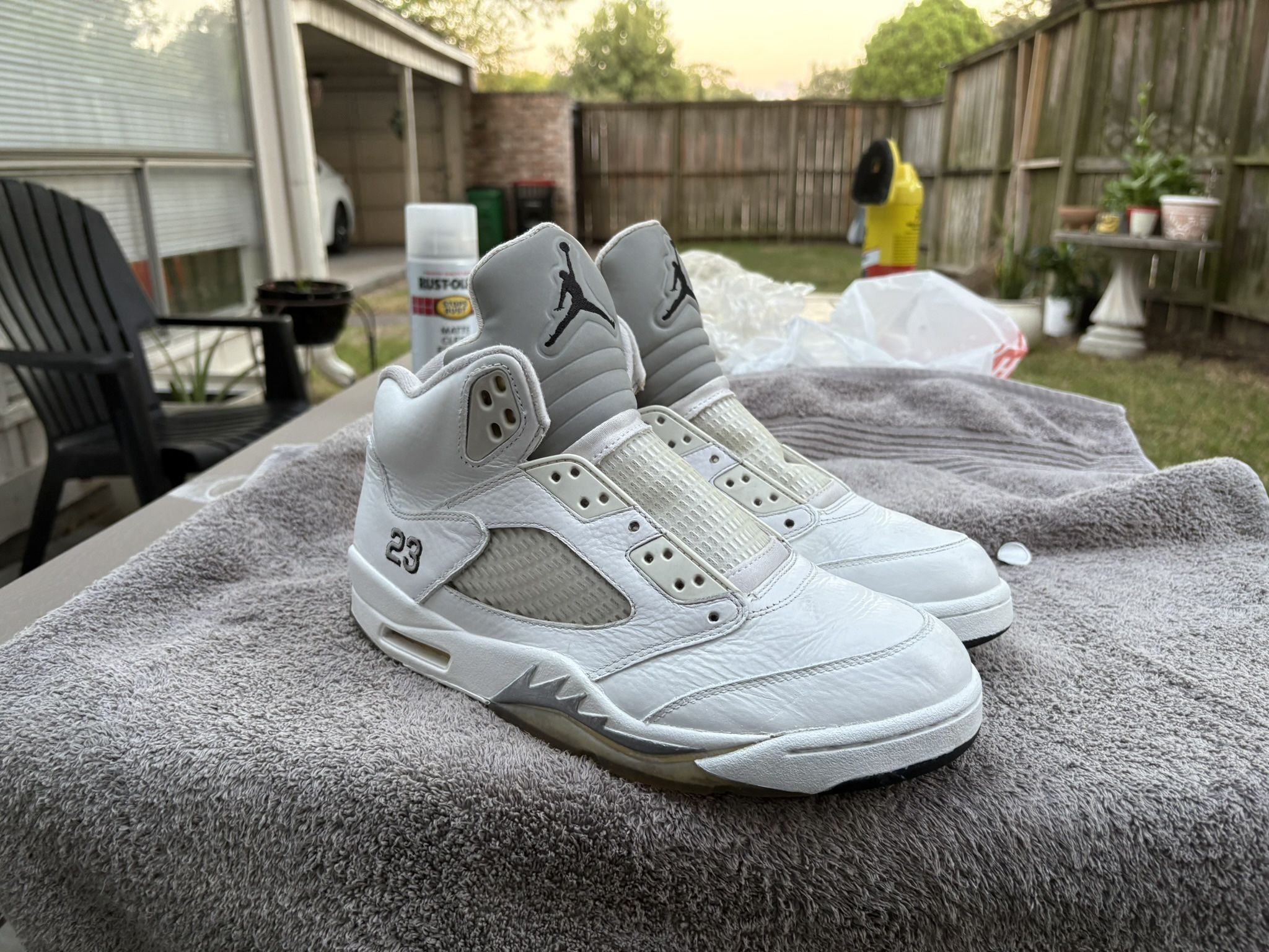 jordan 5 white metallic