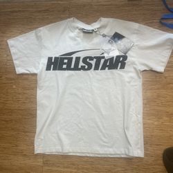 White Hellstar Tee Shirt With Black Logo 100% Cotton NOT 1:1