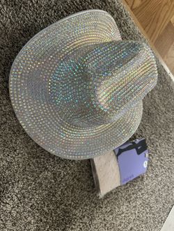 Sparkly Cowboy Hat And Unopened Rhinestone Fishnets
