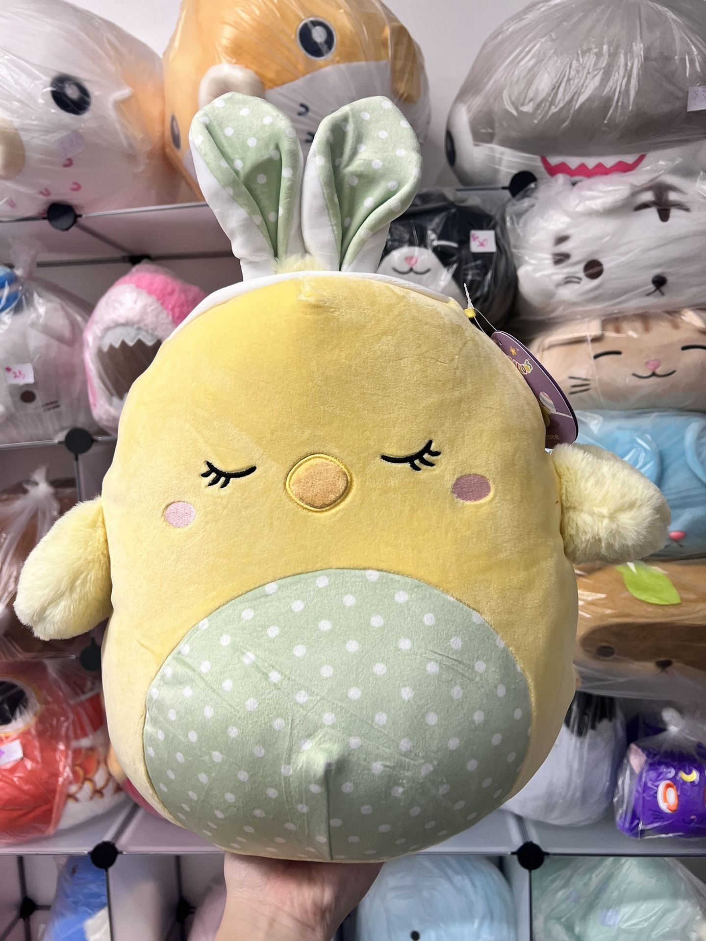 16” Aimee the Easter Chicken Yellow Kellytoy Squishmallow Plush NWT