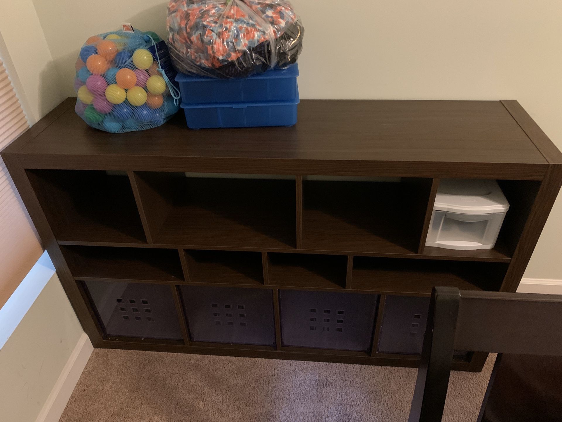 Ikea bookcase shelf cube dark brown color