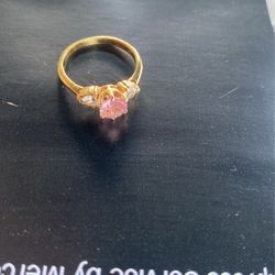 Gold W Pink Stones And Diamond