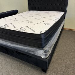 NEW QUEEN AND KING SIZE BED WITH PILLOWTOP MATTRESS AND BOXSPRING INCLUDING FREE DELIVERY 