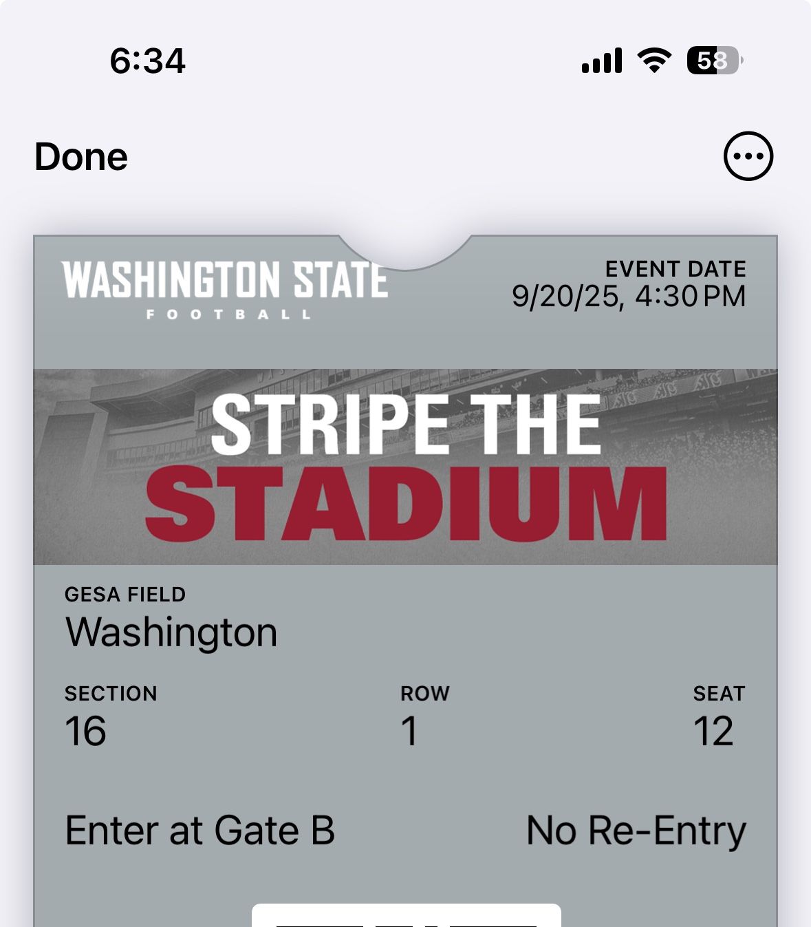 Apple Cup Ticket
