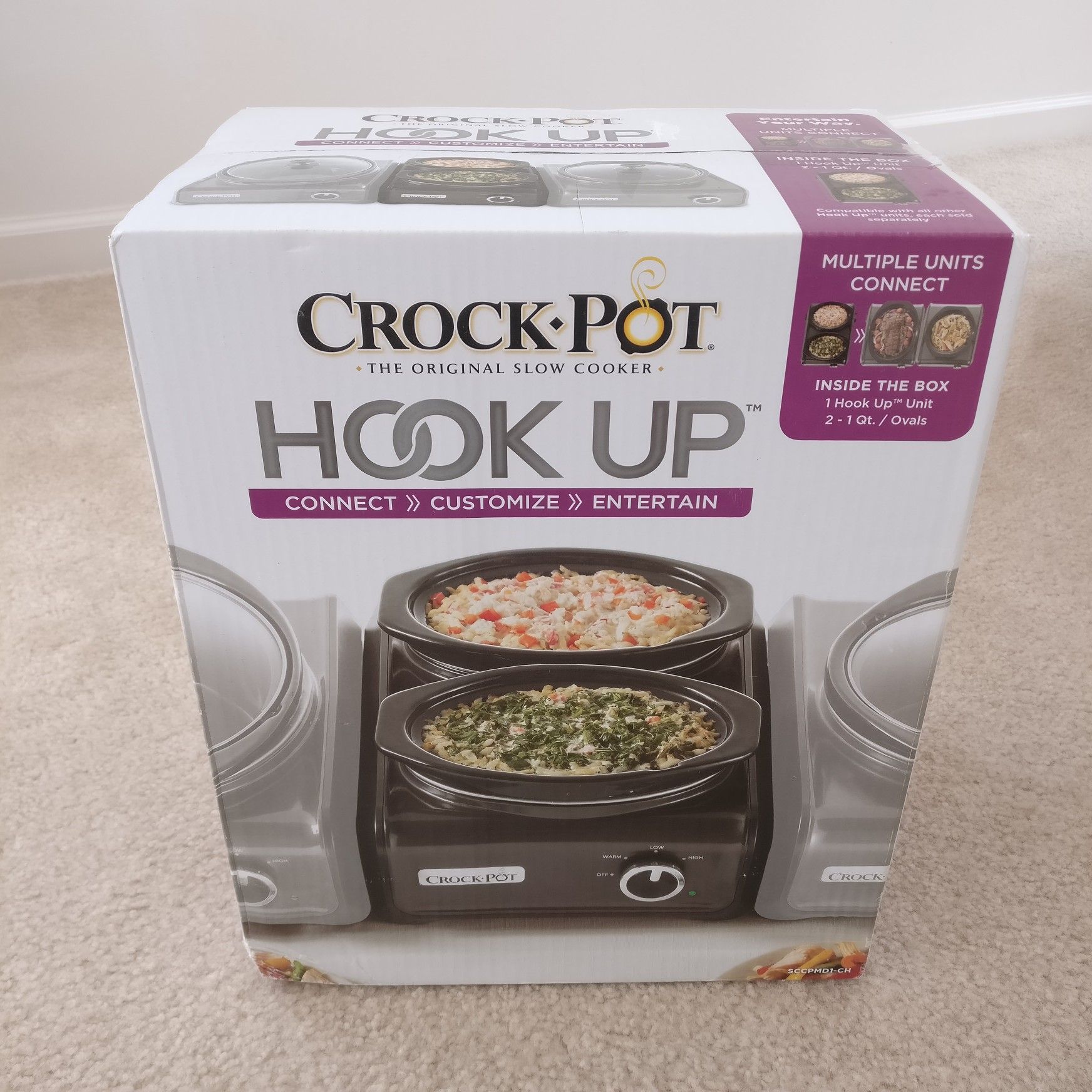 Crock-Pot Hook Up slow cooker unit with 2 1-quart slow cookers