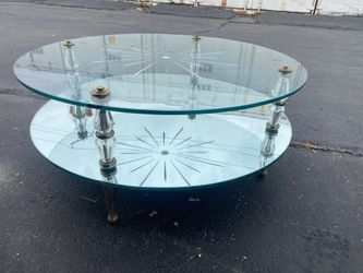 Vintage mirrored Italian glass coffee table