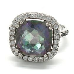 Ladies Alexandrite/Silver Birthstone Ring