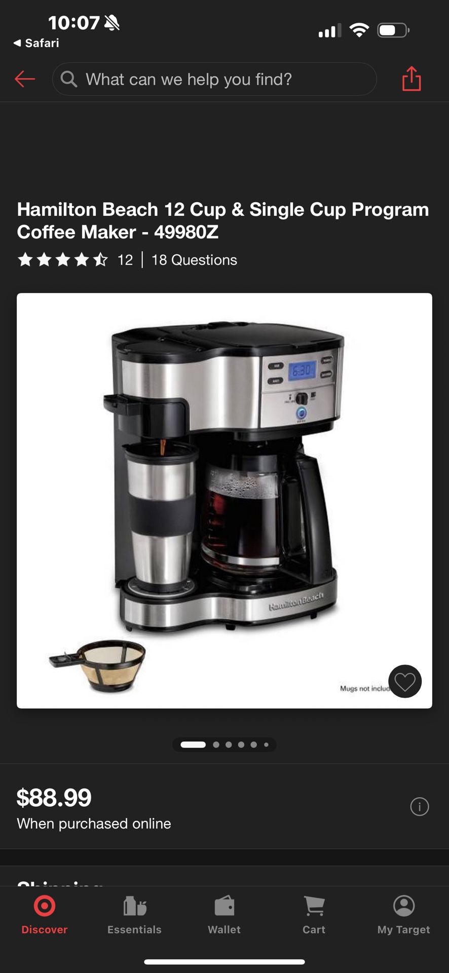 Hamilton beach Coffee Maker