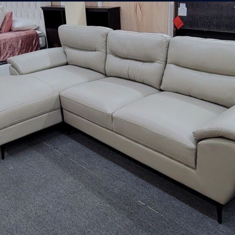 ✅️Taupe Mid-century Modern Sectional 