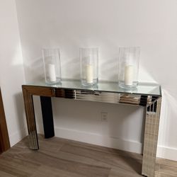 Rectangular Mirror Silver Console Table - $300 MOVING SALE