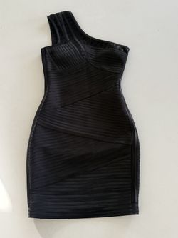 BCBGMaxAzria Black One-Shoulder Mini Dress Size 0