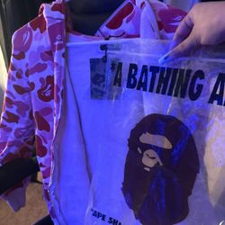 Authentic Pink Bape Hoodie