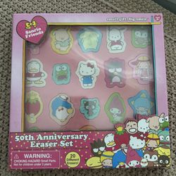50th Anniversary Hello Kitty Sanrio Eraser Set