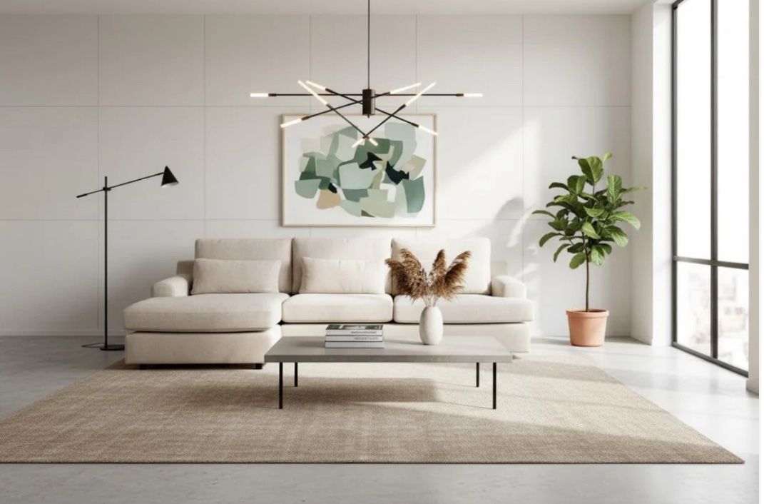 Roma 2-Piece Sectional 110" Woven Melange Fabric