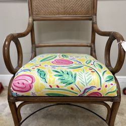 Rattan Chair With Colorful Cushions