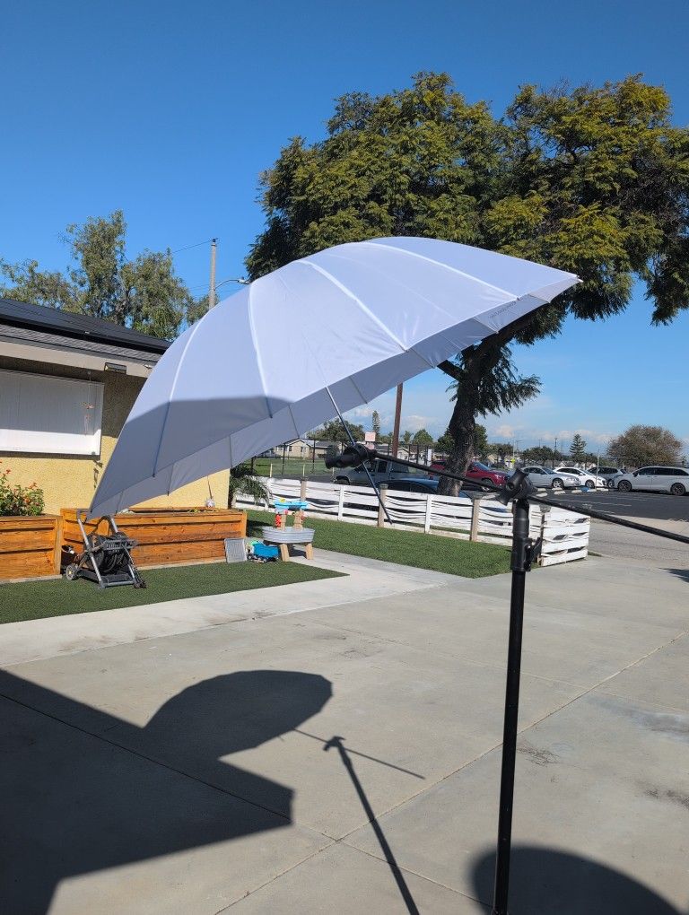 58" White Parabolic Umbrella | Unplugged Studio