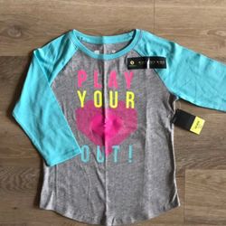 NEW Kids Children Girl Sports Bright Color Heart Long Sleeves Shirt Clothes Size 10-12