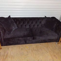 Black Velvet Couch