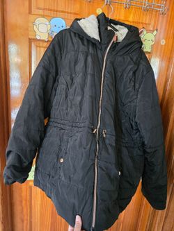Pink Platinum Black Sherpa-Lined Drawstring Parka Jacket
