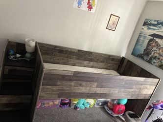 Loft Bed With Drawers & Stairs/Steps