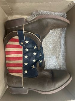 9.5 Men American roper us flag boots  9.5 Men  Independence Day 4th of July USA Fireworks Halloween Cosplay Fashion