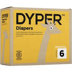 DYPER Viscose from Bamboo Baby Diapers Size 6 | Honest Ingredients | Cloth Alternative | Day & Overnight | Made with Plant-Based* Materials | Hypoalle
