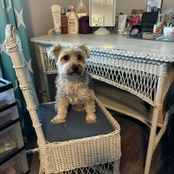 Wicker Make Up Desk