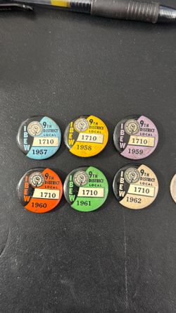 VINTAGE PINS / IBEW / 1957,58,59,60,61,62