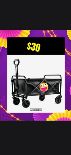 Black Folding Utility Wagon Cart