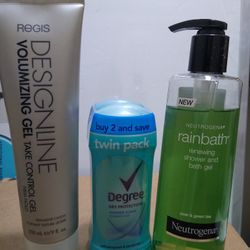 Deodorant, Shower Gel, Volumizing Gel