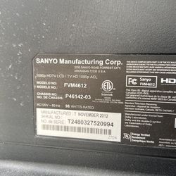 Sanyo TV 45" with remote 