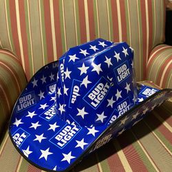 Bud Light Cowboy Hat Beer Box Cardboard - New With Tags. One Size Adult 