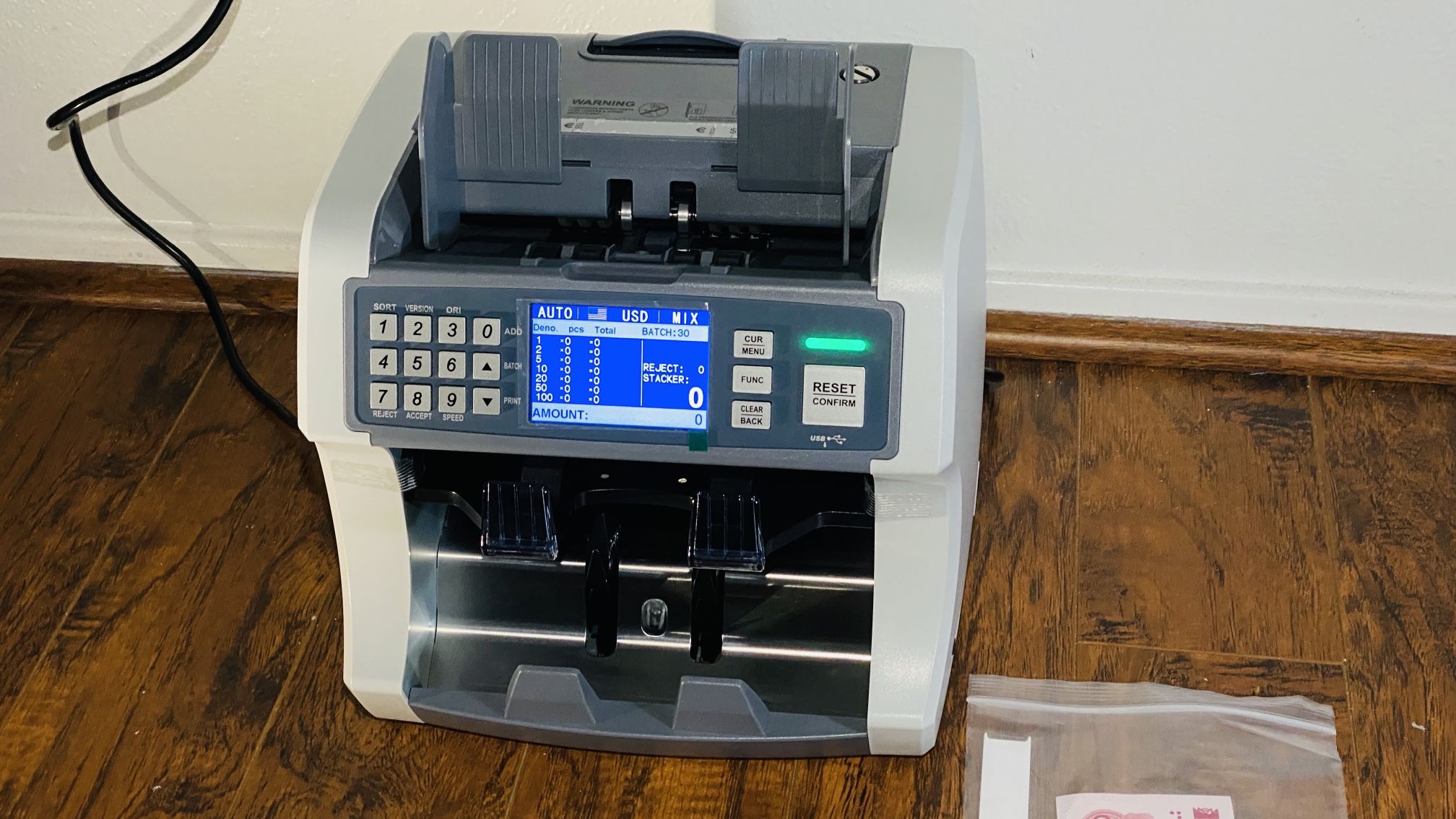 Bank-Grade Money Counter & Sorter with Built-In Printer 
