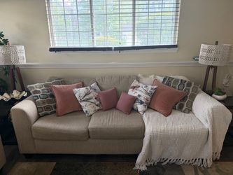 3-Seat Beige Sofa / Couch – Good Condition