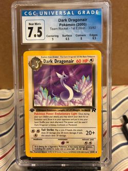 2000 Pokemon team rocket Dark Dragonair 1st edition 33/82 CGC 7.5